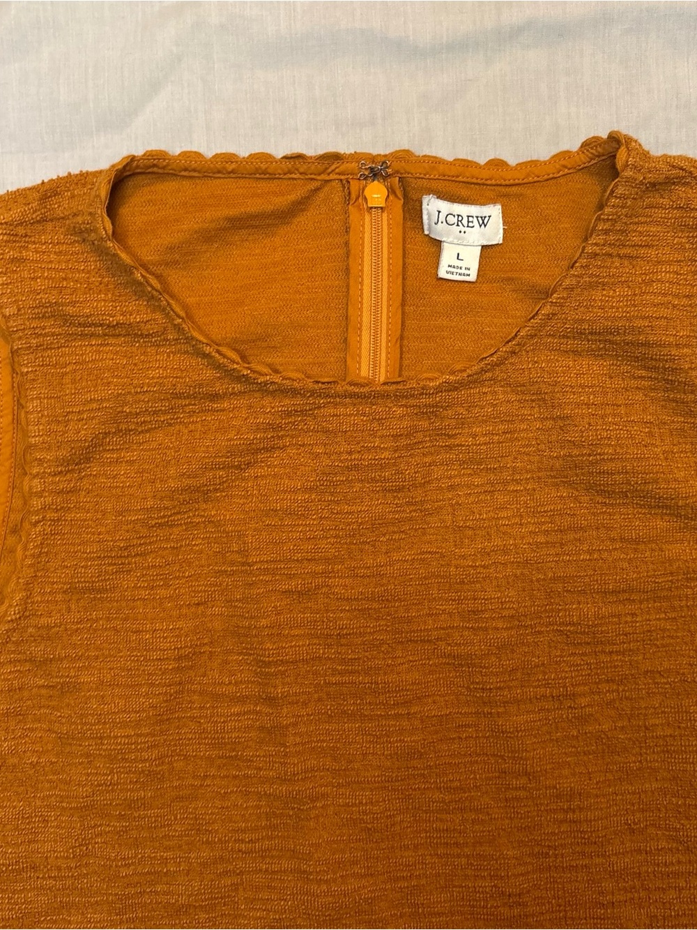 J. Crew Textured Sleeveless Tank in Mustard Gold Size Large